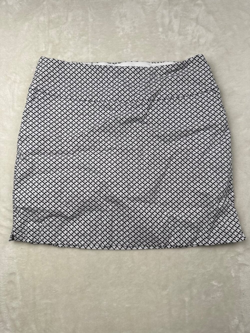 Up! Womens Geometric Print Black & White Mini Skirt Size Medium